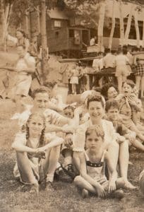 Photo of Edward, Libbie, Reuben and Judith Mark at Camp Copake, NY