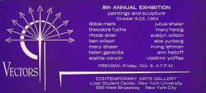 New York University Contemporary Arts Gallery Vectors 8th Annual Exhibition postcard, 1964