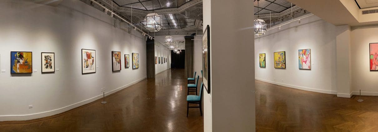 A panoramic view of the 2022 Libbie Mark exhibition at the National Arts Club in New York City