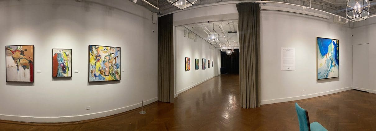 A panoramic view of the 2022 Libbie Mark exhibition at the National Arts Club in New York City