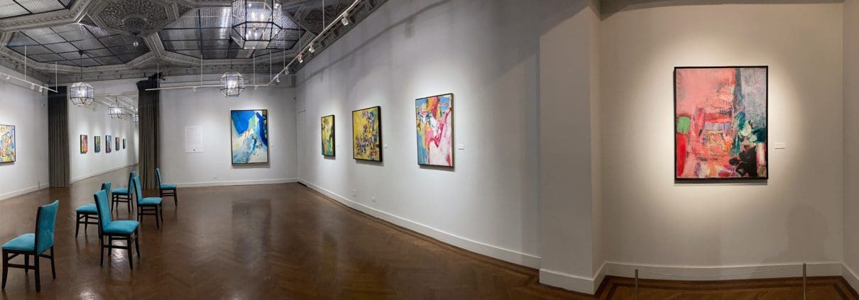 A panoramic view of the 2022 Libbie Mark exhibition at the National Arts Club in New York City