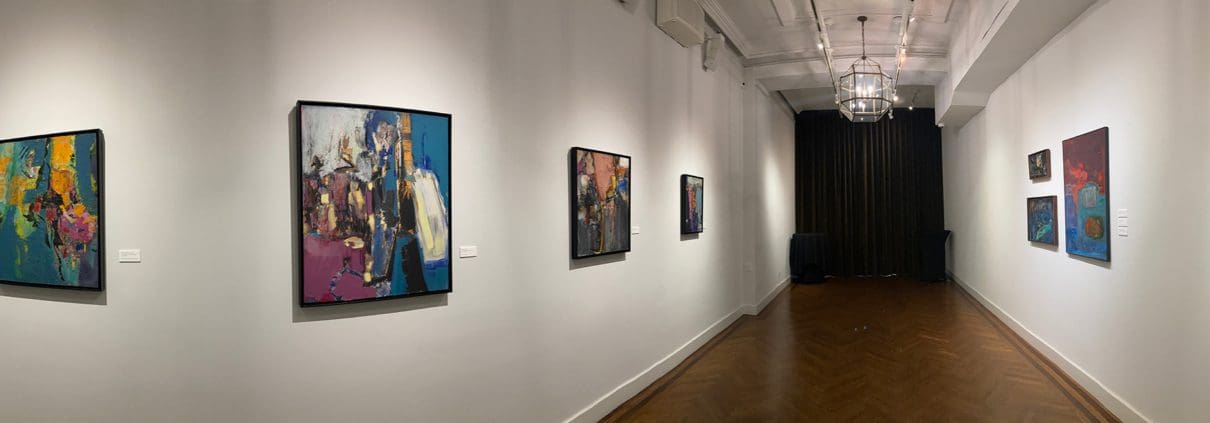 A panoramic view of the 2022 Libbie Mark exhibition at the National Arts Club in New York City