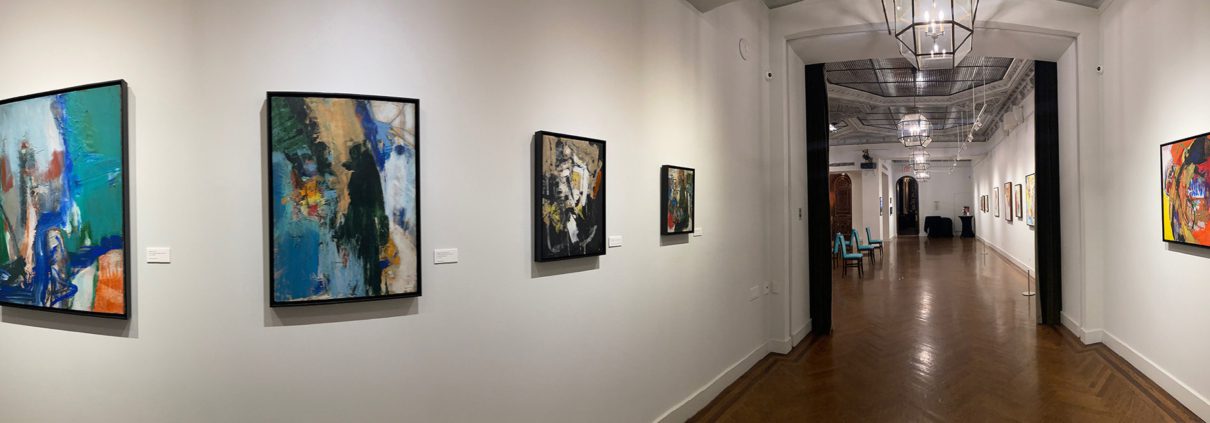 A panoramic view of the 2022 Libbie Mark exhibition at the National Arts Club in New York City